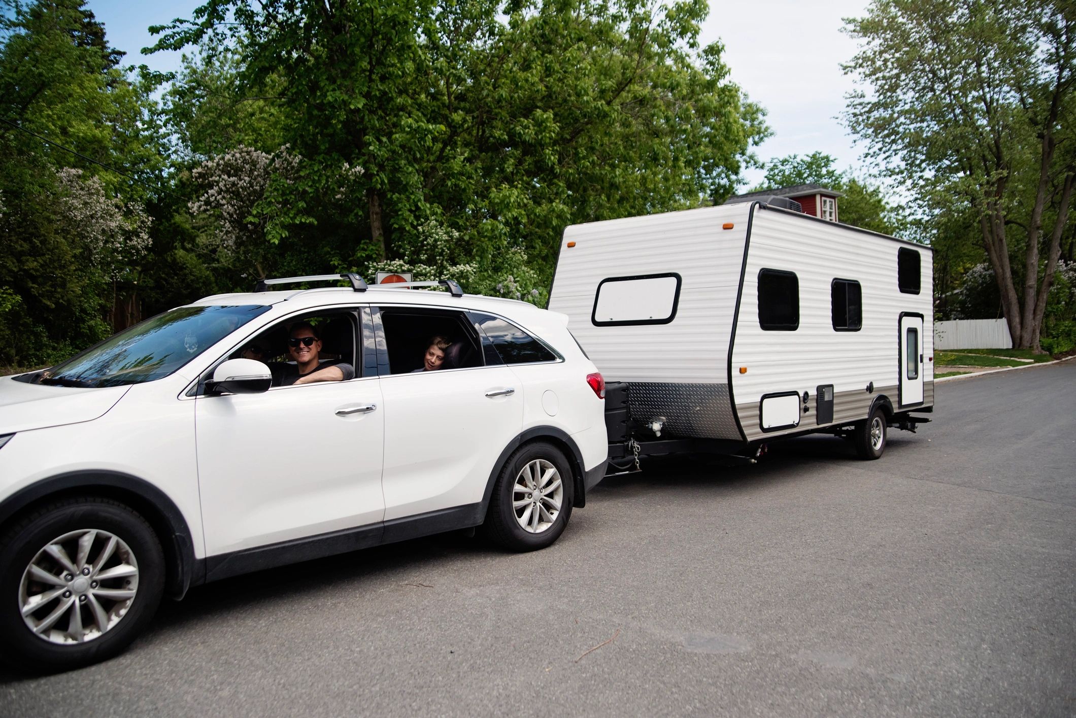 Northmoors caravan gear in use at a scenic campsite